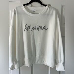 NWT Mary Square, lightweight holiday “mama” sweatshirt Slightly cropped, size XL